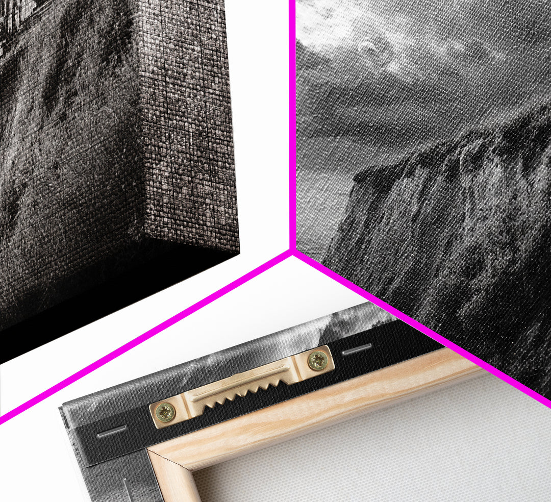 Cliff Cabin, Stormy Coast, Ocean Bluff, Dramatic Skies, Canvas Print, Moody Nature Art, Living Room Accent, Fall Season Decor