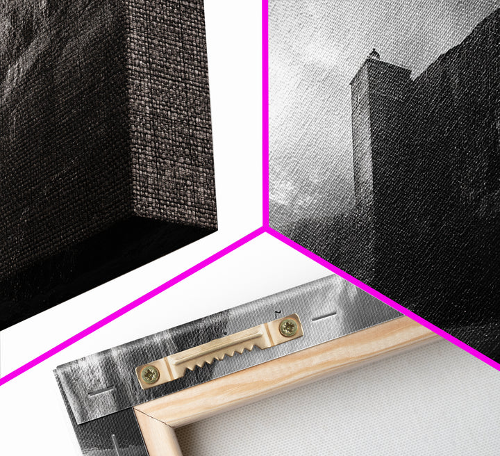 Cliff Lighthouse, Dramatic Sky, Seaside Tower, Ocean Mood, Canvas Print, Gothic Wall Art, Study Decor, Moody Coastal Artwork