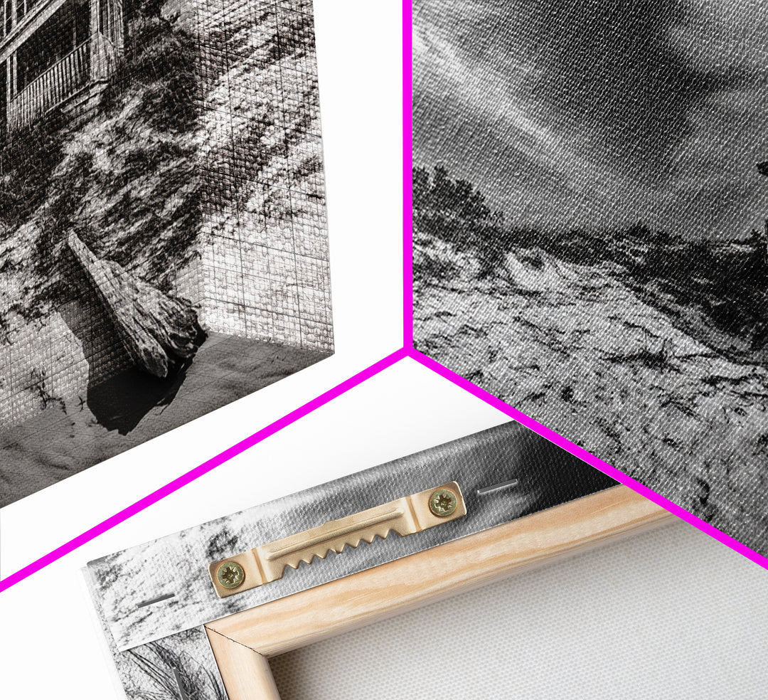 Abandoned House, Beach Shack, Coastal Ruins, Windy Sky, Canvas Print, Rustic Wall Art, Fall Home Decor, Dramatic Seaside Scene