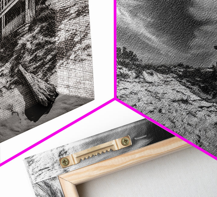 Abandoned House, Beach Shack, Coastal Ruins, Windy Sky, Canvas Print, Rustic Wall Art, Fall Home Decor, Dramatic Seaside Scene