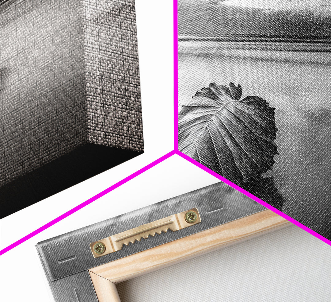 Beach Leaf Still, Autumn Nature Scene, Calm Ocean Shoreline, Canvas Print, Fall Bathroom Wall Art, Neutral Earth Tone Decor