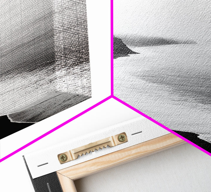 Cliff Coast, Mist Horizon, Monochrome Sea, Rugged Beauty, Canvas Print, Living Room Wall Art, Coastal Modern Style, Minimalist Ocean Scene