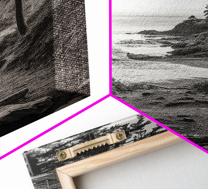 orest Cove, Ocean View, Pacific Trail, Framed Canvas Print, Coastal Nature Wall Art, Entryway Decor, Earthy Minimalist Photography
