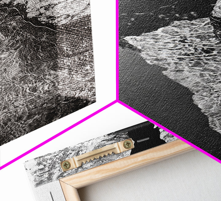 Rock Crevice, Light Ripples, Natural Texture, Abstract Nature, Framed Canvas Print, Kitchen Wall Art, Earth Tone Style, Modern Rustic