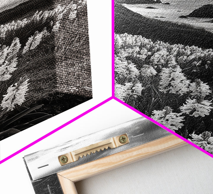 Coastal Blooms, Ocean Cliffs, Seaside Flowers, Canvas Print, Nature Photography, Living Room Art, Modern Coastal Wall Decor, Spring Vibes