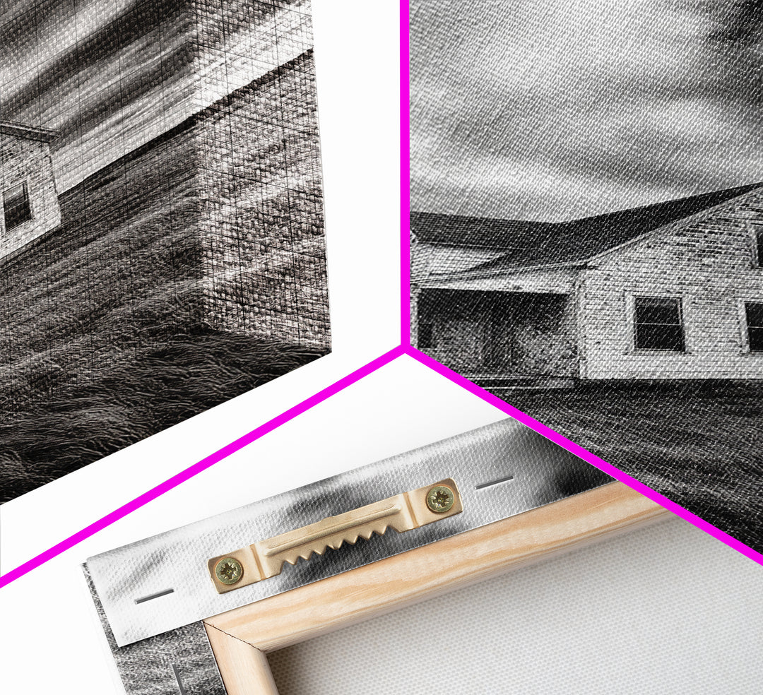 Abandoned House, Windy Prairie, Haunted Landscape, Framed Canvas Print, Fall Wall Art, Rural Home Decor, Moody Halloween Style