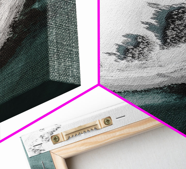 Aerial Beach, Turquoise Sea, Minimal Shoreline, Boat View, Canvas Print, coastal minimalist art, bathroom wall art, modern ocean photo