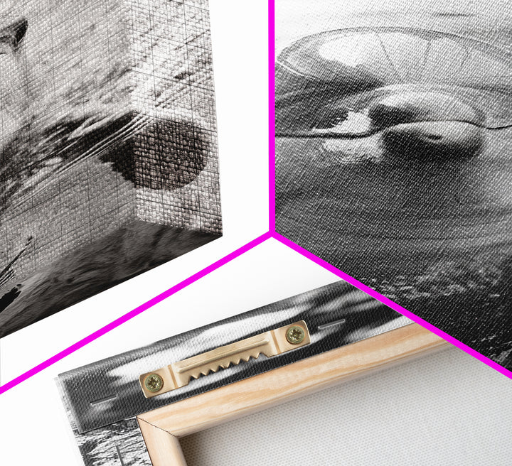 Dolphin Smile, Ocean Friend, Water Reflections, Gentle Waves, Framed Canvas Print, Kids Bathroom Art, Marine Life Decor, Playroom Artwork