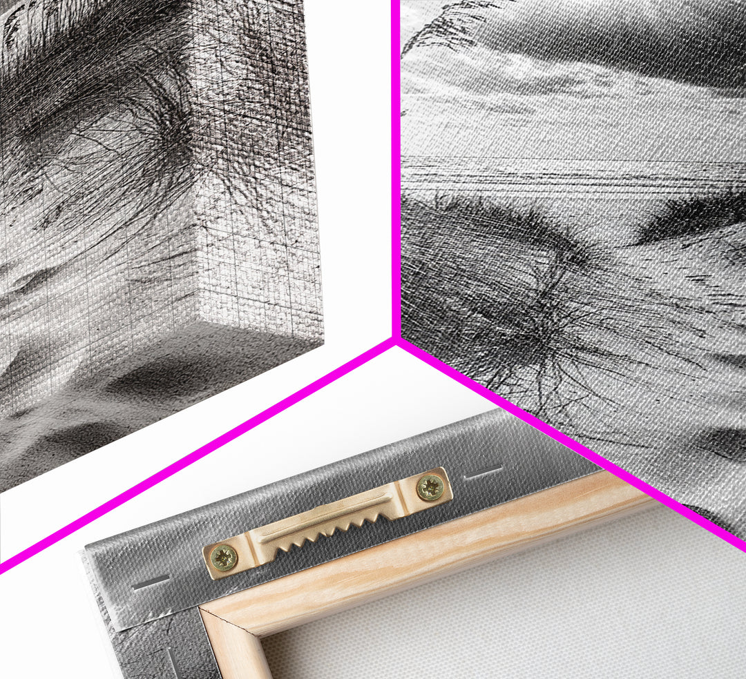 Beach Path, Seagrass Sunset, Radiant Sky, Coastal Light, Framed Canvas Print, coastal farmhouse decor, entryway art, sunshine beach scene