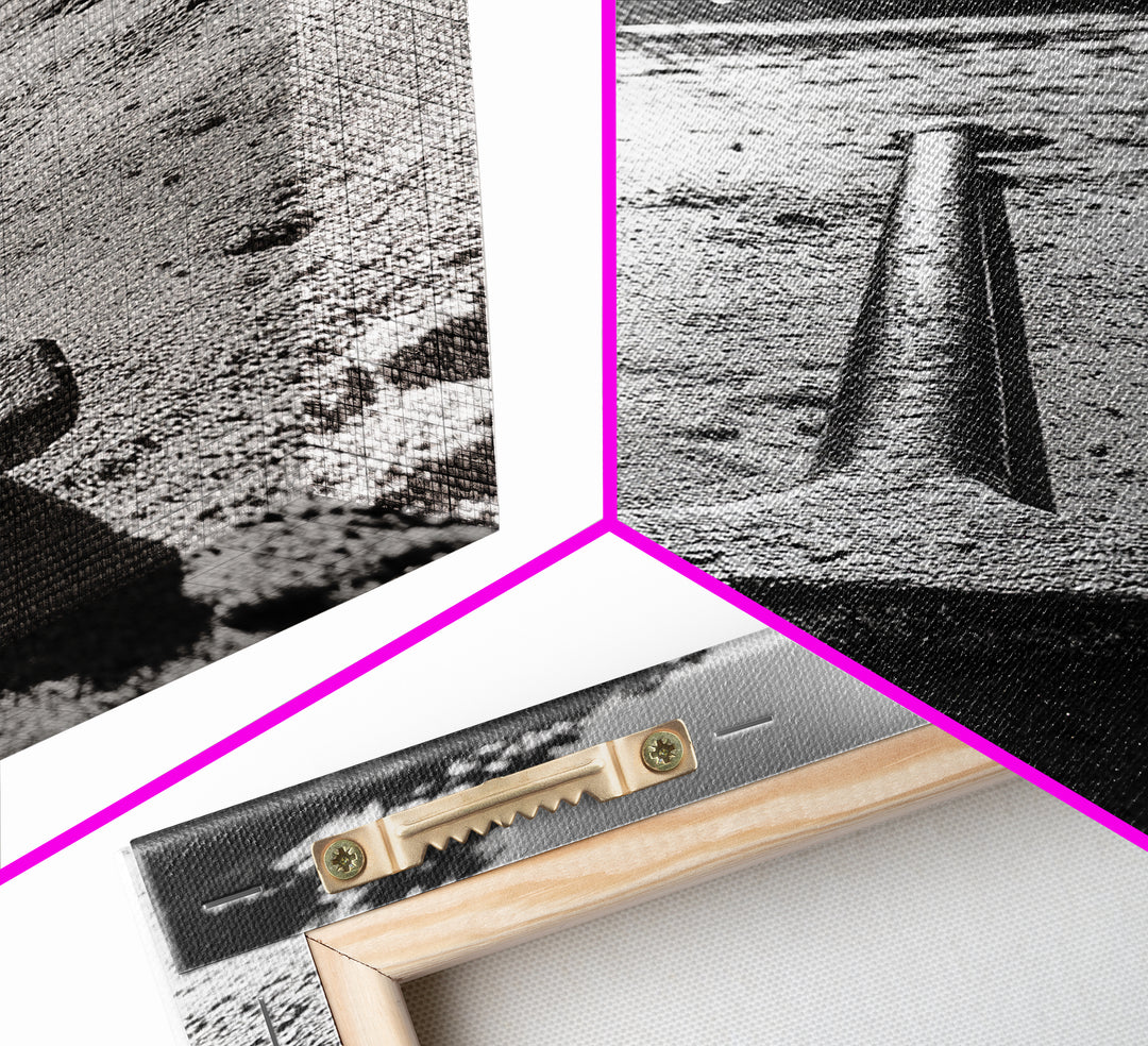 Industrial beach relic, iron hammer, rustic textures, minimalist black and white, Canvas Print, man cave art, coastal masculine decor