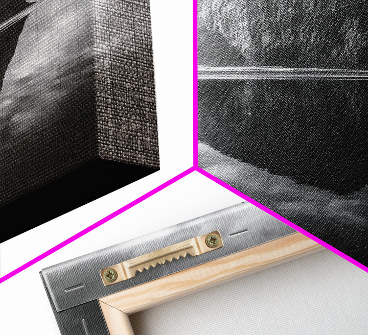 Coastal Rock, Haystack Reflection, Tranquil Beach Scene, Framed Canvas Print, Minimalist Art, Bathroom or Entryway Wall Art