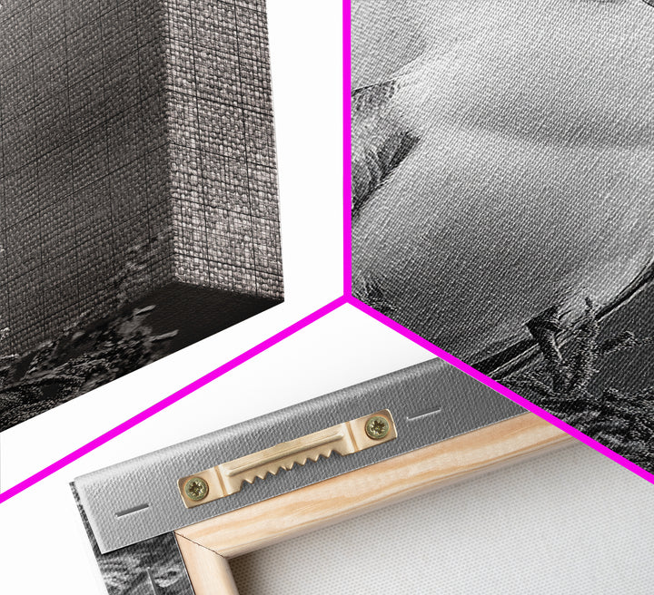 Coastal Bird Portrait, Black White Art, Nature Print, Minimalist Style, Living Room Wall Decor, Framed Canvas Print, Beach House Art