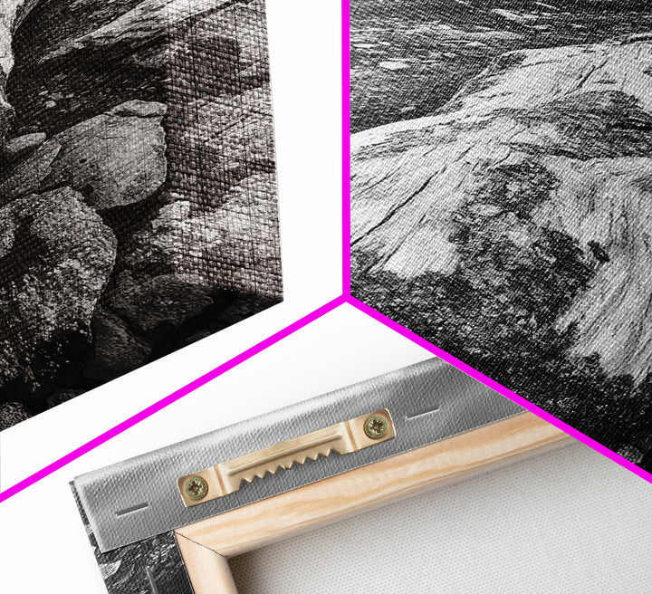 Rocky Terrain Driftwood, Weathered Wood Scene, Outdoor Adventure Art, Modern Rustic Decor, Framed Canvas Print, Earthy Tones Photography