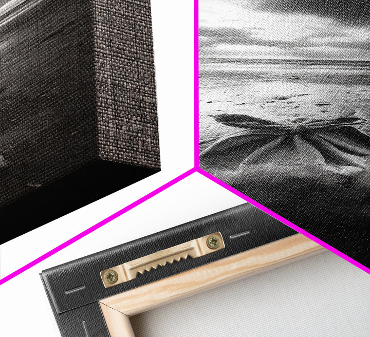 Coastal Mood, Seaside Stillness, Monochrome Art, Canvas Print, Beach Bedroom Wall Art, Moody Ocean Decor, Minimalist Nature