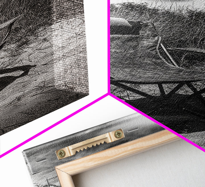 Deserted beach chair, quiet coast vibes, windswept scene, peaceful solitude, Canvas Print, hallway decor, rustic retreat outdoor artwork