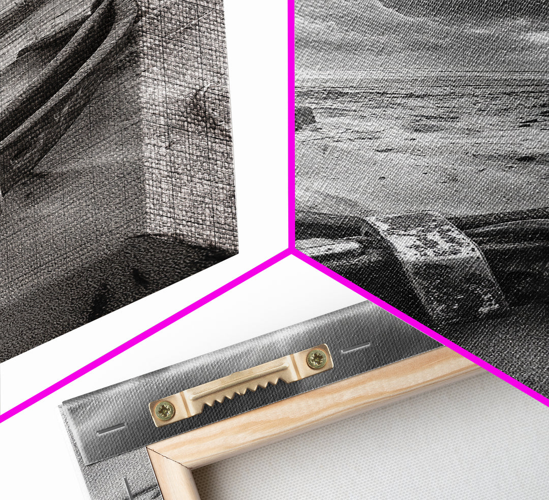 Coastal Relic, Rustic Sand Dunes, Weathered Wood, Canvas Print, Beach House Wall Art, Moody Ocean Decor, Fall Home Styling