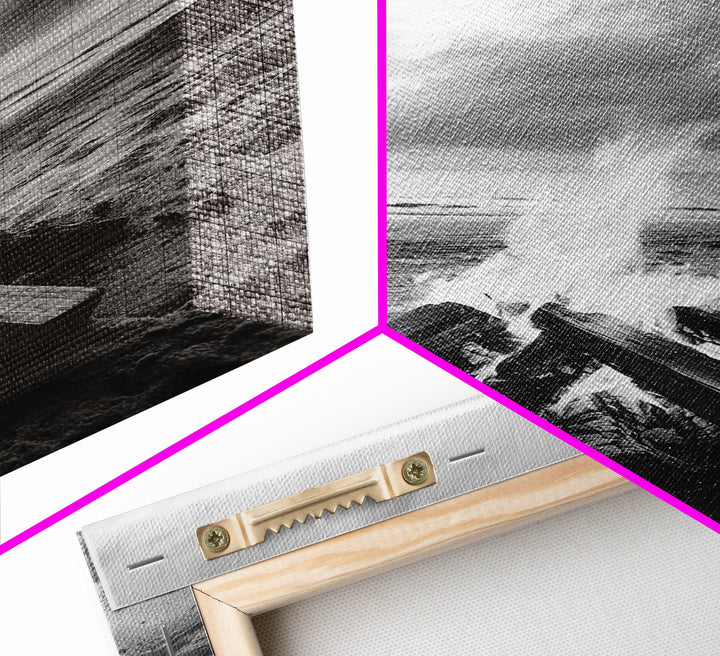 Beach bonfire moment, soft flame serenity, ocean dusk, coastal camp vibes, Framed Canvas Print, Fall decor, hygge inspired wall decor