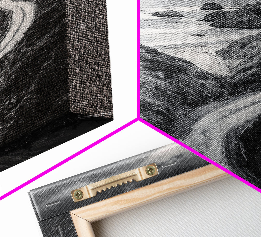 Coastal Road View, Cliffside Journey, Seaside Drive, Moody Landscape, Canvas Print, Living Room Art, Adventure Wall Art, Wanderlust Decor