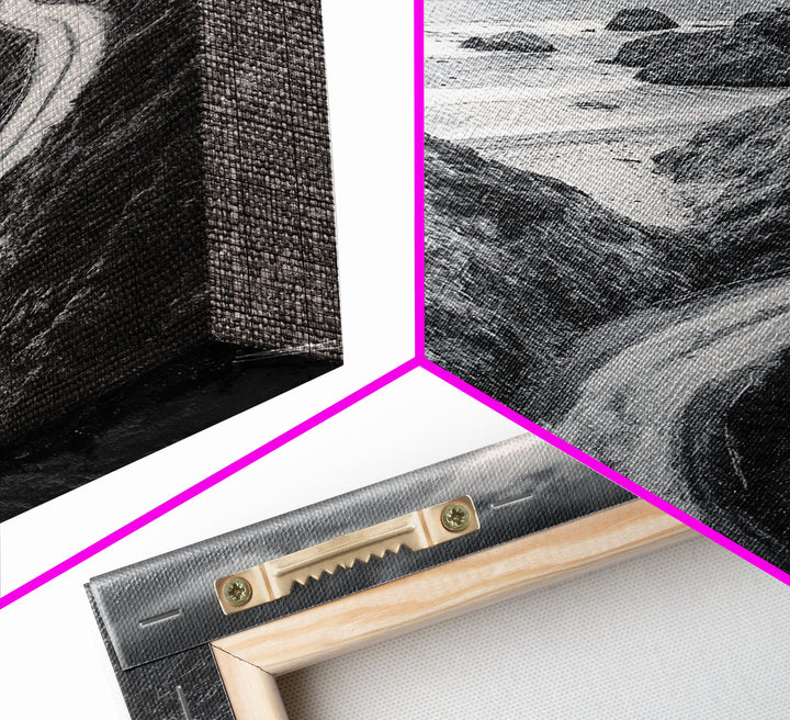 Coastal Road View, Cliffside Journey, Seaside Drive, Moody Landscape, Canvas Print, Living Room Art, Adventure Wall Art, Wanderlust Decor