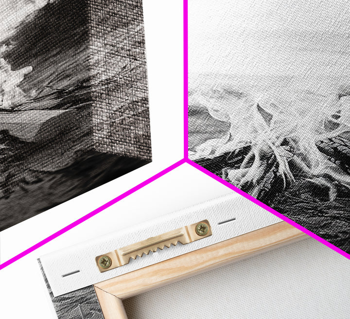 Campfire, Beach, Smoke, Glow - Cozy outdoor scene with flickering flame, Canvas Print, perfect rustic cabin or camping decor, Autumn Wall Art