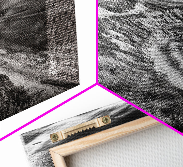 Coastal Mountain Trail, Ocean View, Travel Photography, Framed Canvas Print, Scenic Landscape Art, Office or Hallway Wall Art