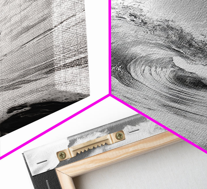Crashing Ocean Wave, Surf Motion Art, Coastal Energy Print, Seascape Minimalism, Framed Canvas Print, Bathroom Wall Decor, Modern Beach Art