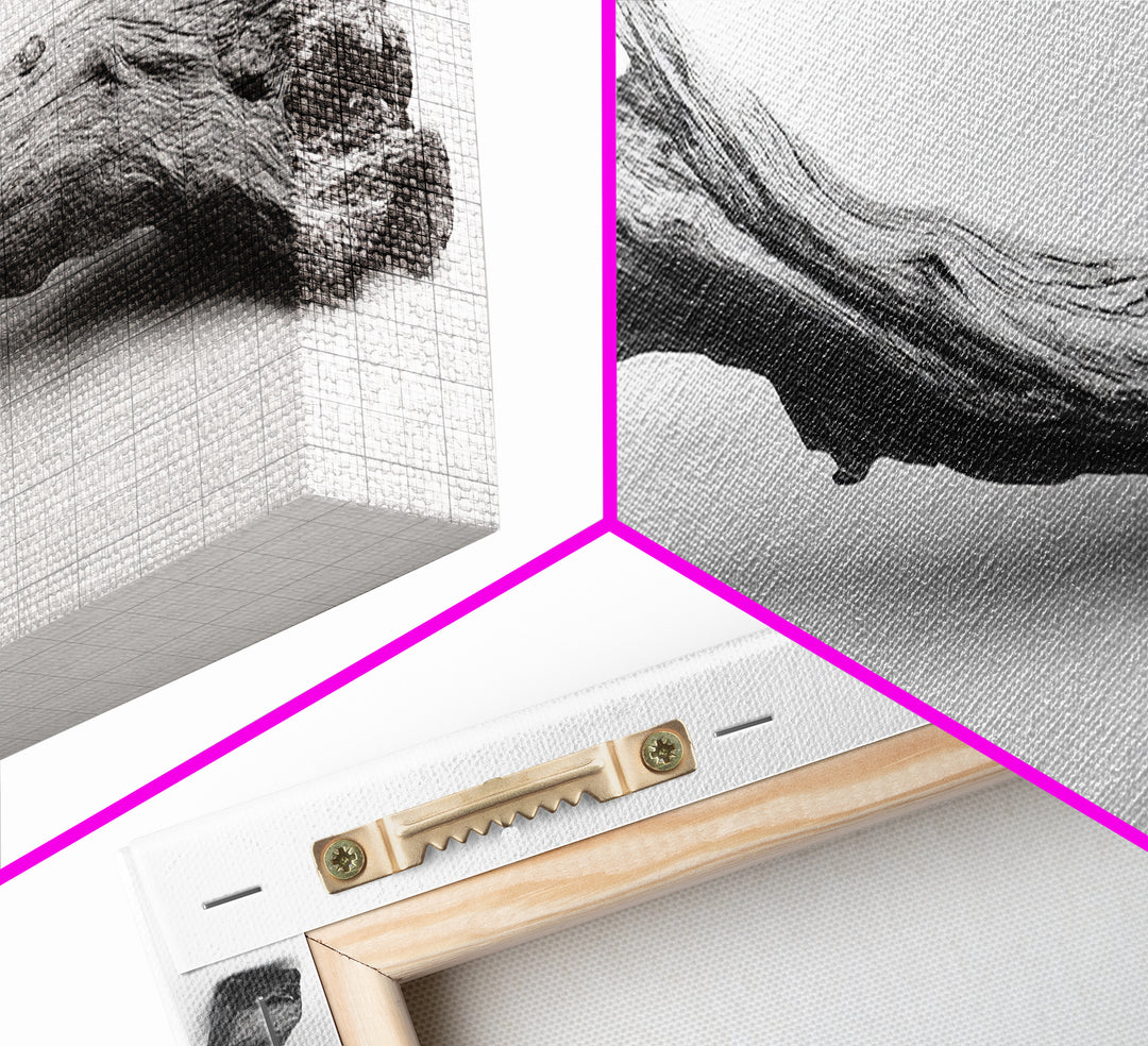 Driftwood Closeup, Minimal Nature Print, Scandinavian Neutral Decor, Framed Canvas Print, Modern Wall Art, Organic Texture Style