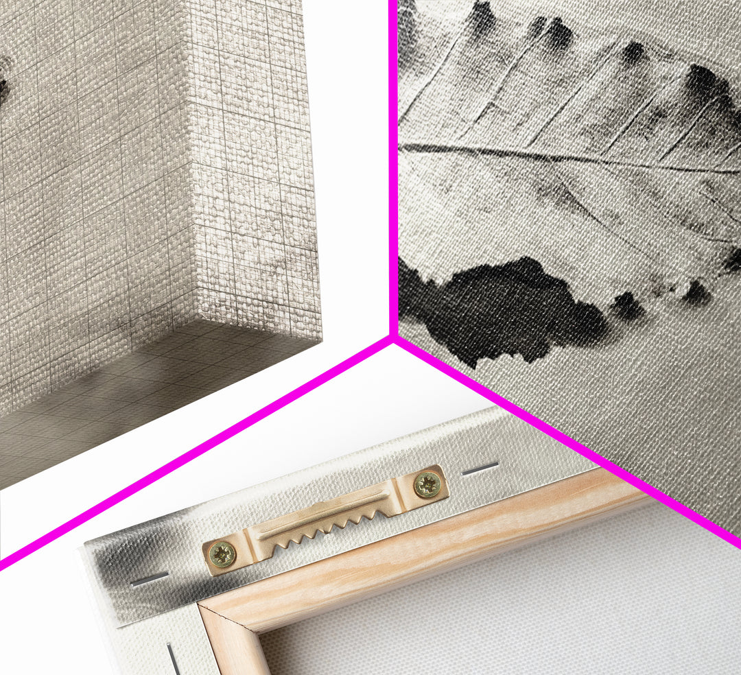 Autumn Leaf, Water Reflection, Nature Minimalism, Floating Stillness, Framed Canvas Print, Fall Wall Art, Neutral Tones, Bathroom Decor