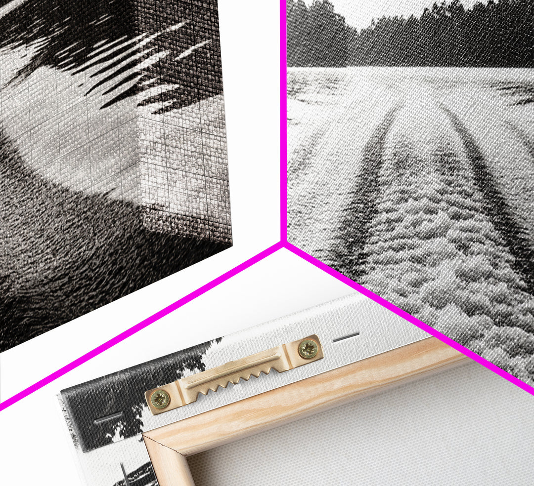 River Wake, Forest Waters, Lake Escape, Framed Canvas Print, Nature Photography, Minimalist Wall Art, Modern Cabin Decor