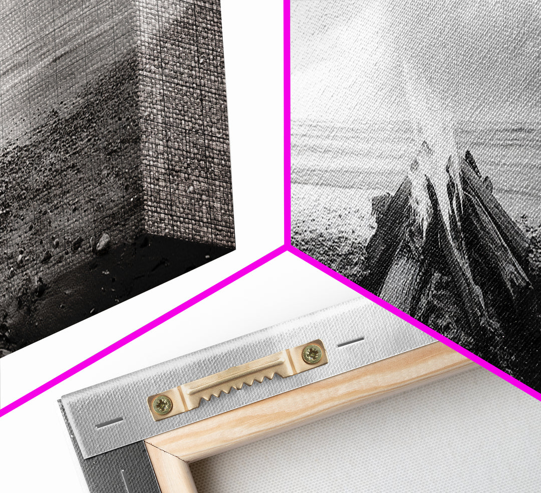 Beach Bonfire, Coastal Glow, Driftwood Fire, Ocean Calm, Framed Canvas Print, Fall Wall Art, Living Room Decor, Nature Photography Style