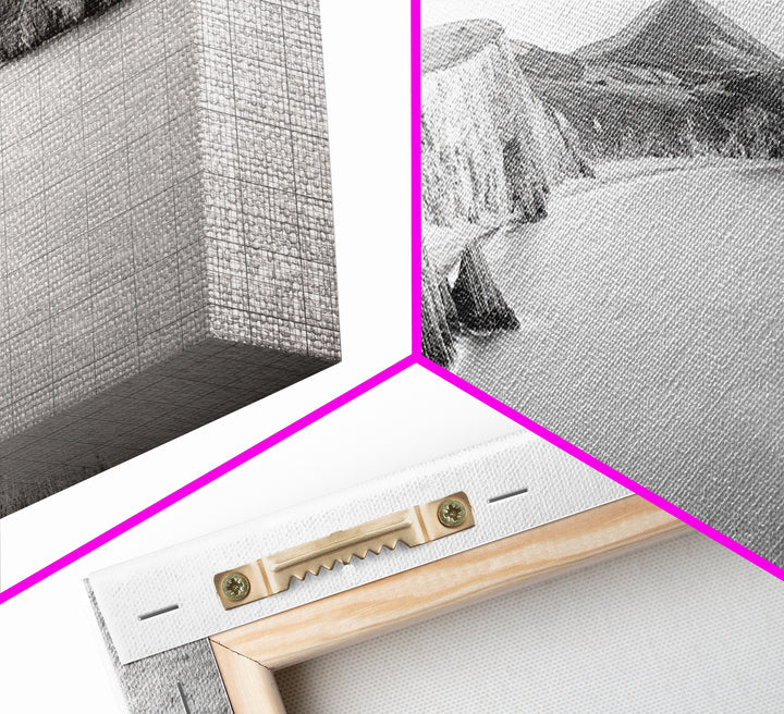 Cliff Coast, Rolling Hills, Seaside Bluffs, Canvas Print, dreamy landscape photography, light neutral living room art, tranquil office decor