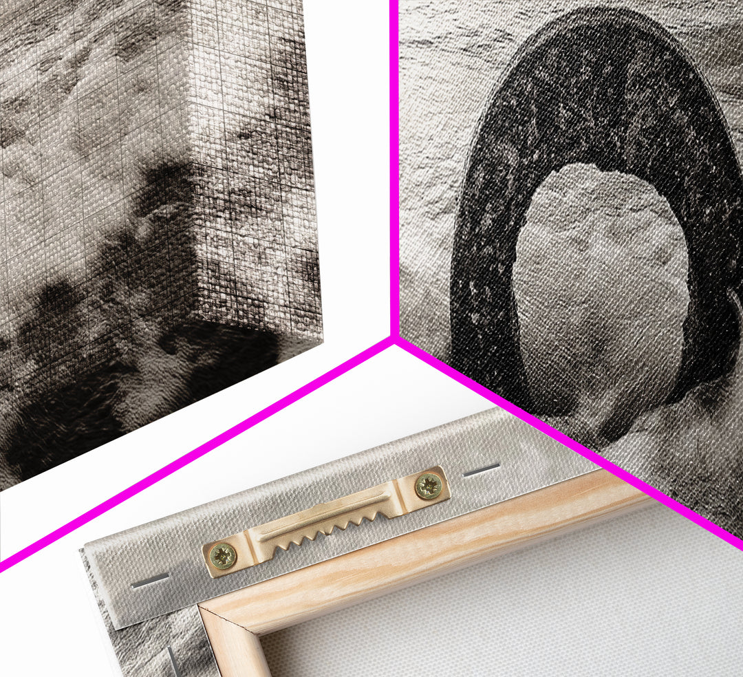 Ocean Ring, Waves Crashing, Sea Sculpture, Framed Canvas Print, unique beach photography, industrial coastal wall art, modern bathroom decor