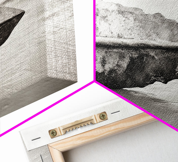 Beach Stone, Ancient Relic, Coastal Detail, Canvas Print, Minimalist art, Bathroom wall decor, Boho style, Neutral home aesthetic