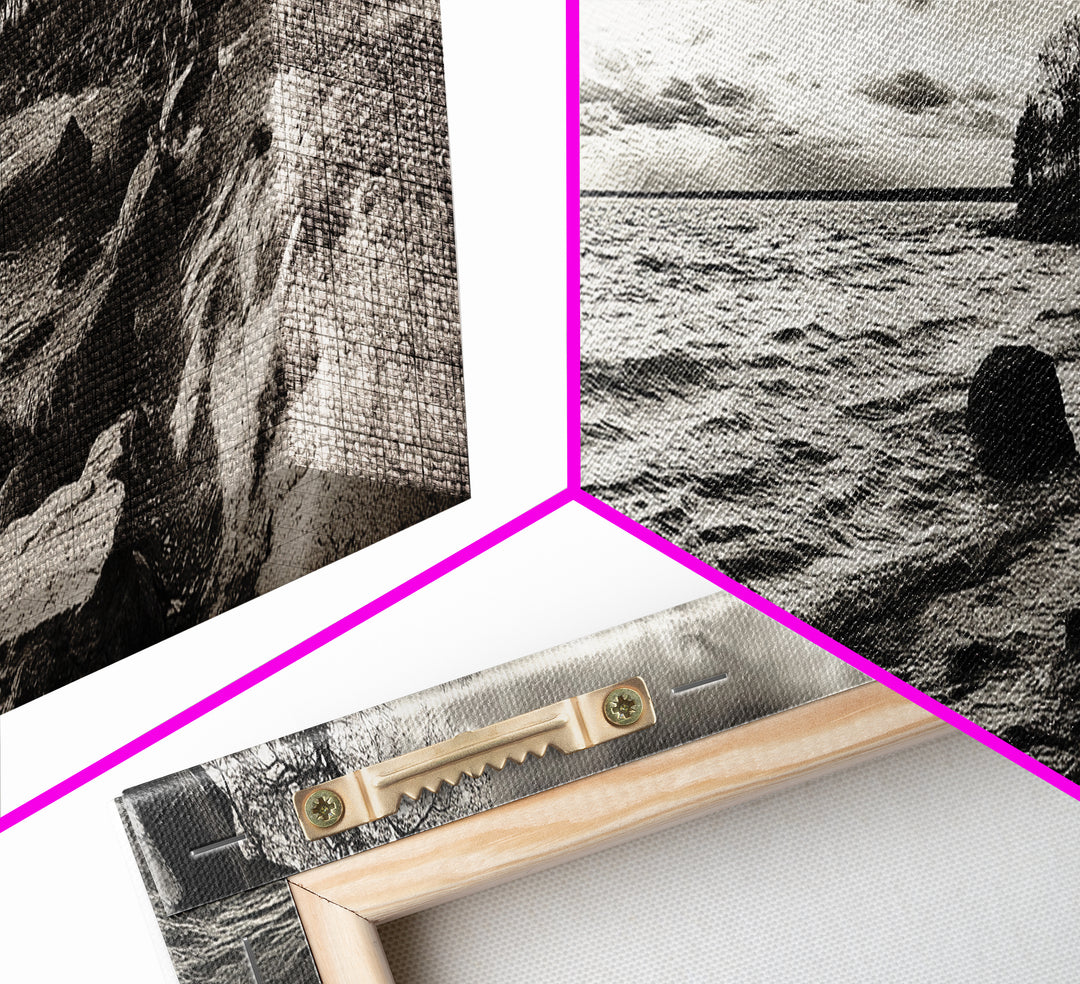 Coastal Shoreline, Autumn Landscape, Nature Photography, Framed Canvas Print, Rustic Decor, Lake House Art, Fall Wall Art, Neutral Tones