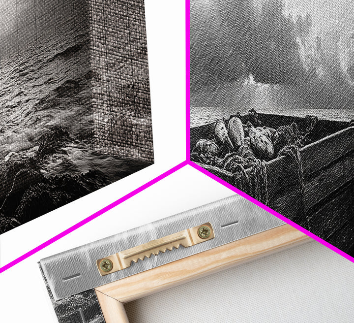 Ocean Harvest, Driftwood Crate, Coastal Mood, Framed Canvas Print, Nautical Wall Decor, Rustic Bathroom Art, Moody Coastal Artwork