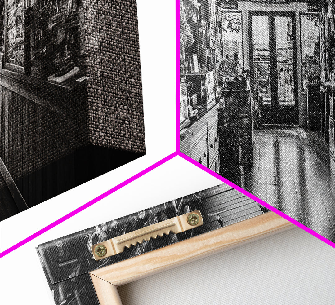 Vintage Shop, Curio Store, Rustic Nostalgia, Framed Canvas Print, Eclectic Wall Art, Bar Decor, Moody Retro Interior Accent