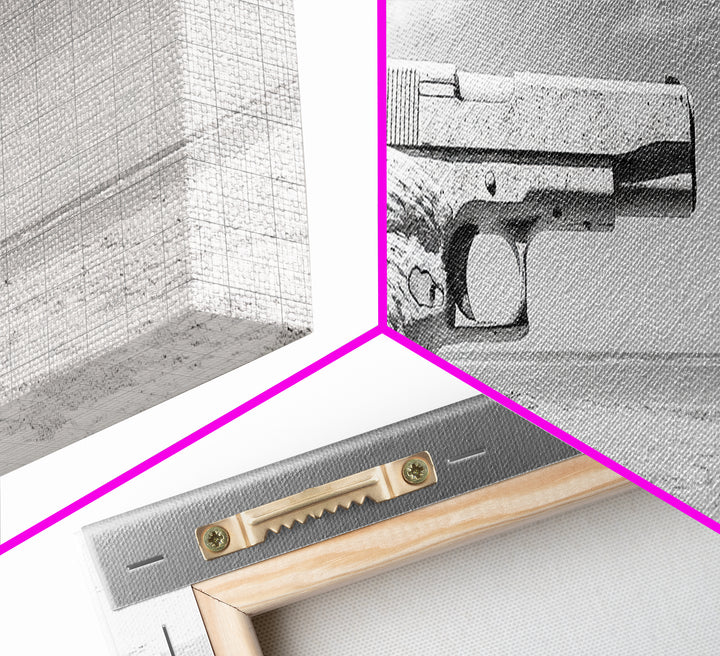 Desert Gun, Driftwood Grip, Coastal Surreal, Canvas Print, Minimalist Wall Art, Western Decor, Modern Living Room Art, Black and White Photo