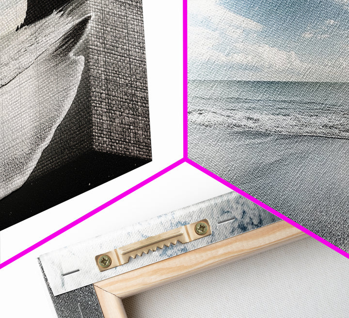 Black Sand Beach, Coastal Cliffs, Ocean Horizon, Icelandic Shore, Framed Canvas Print, Living Room Wall Art, Travel Landscape, Nature Decor