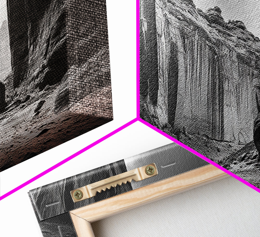 Desert Canyon Walls, High Contrast, Natural Monument, Canvas Print, Office Wall Art, Moody Modern Decor, Wilderness Photography