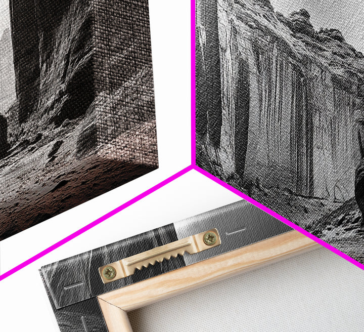 Desert Canyon Walls, High Contrast, Natural Monument, Canvas Print, Office Wall Art, Moody Modern Decor, Wilderness Photography