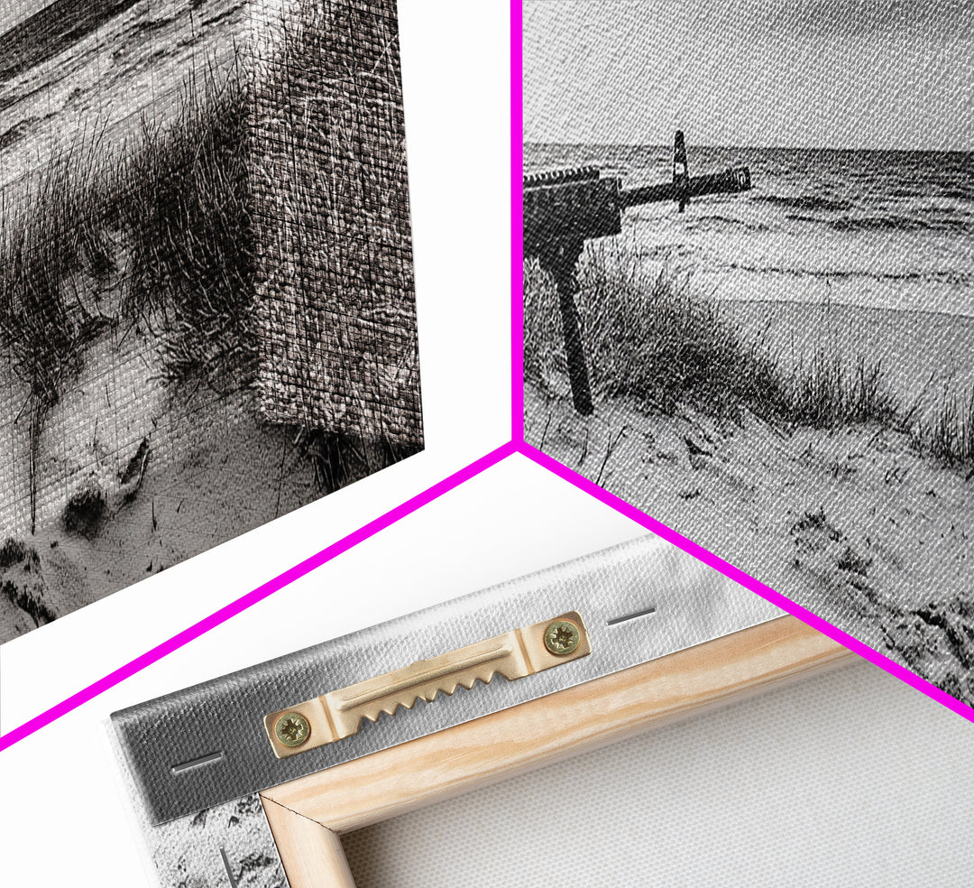 Rifle Seaside Scene, Tactical Still Life, Stormy Beach Mood, Canvas Print, Industrial Wall Art, Dramatic Photography, Masculine Decor