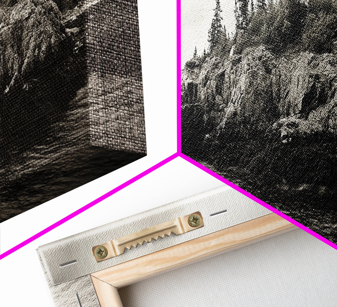 Pine Bluff, Rugged Coast, Northern Landscape, Canvas Print, Wilderness Wall Art, Rustic Decor, Lakehouse Art, Cabin Bedroom Style