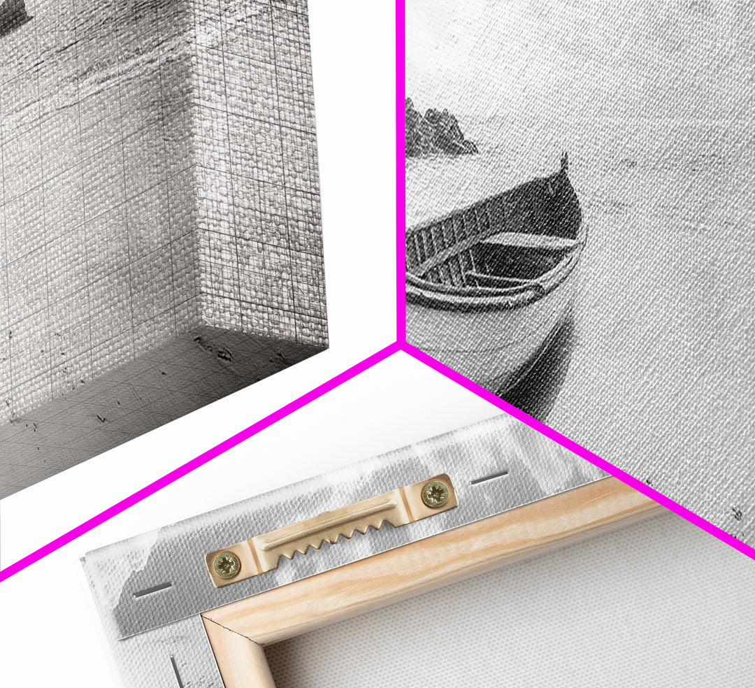 Rowboat, Sandy Cove, Island View, Canvas Print, Coastal Photography, Minimalist Beach Decor, Serene Bathroom or Bedroom Wall Art