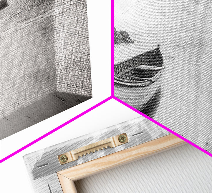 Rowboat, Sandy Cove, Island View, Canvas Print, Coastal Photography, Minimalist Beach Decor, Serene Bathroom or Bedroom Wall Art