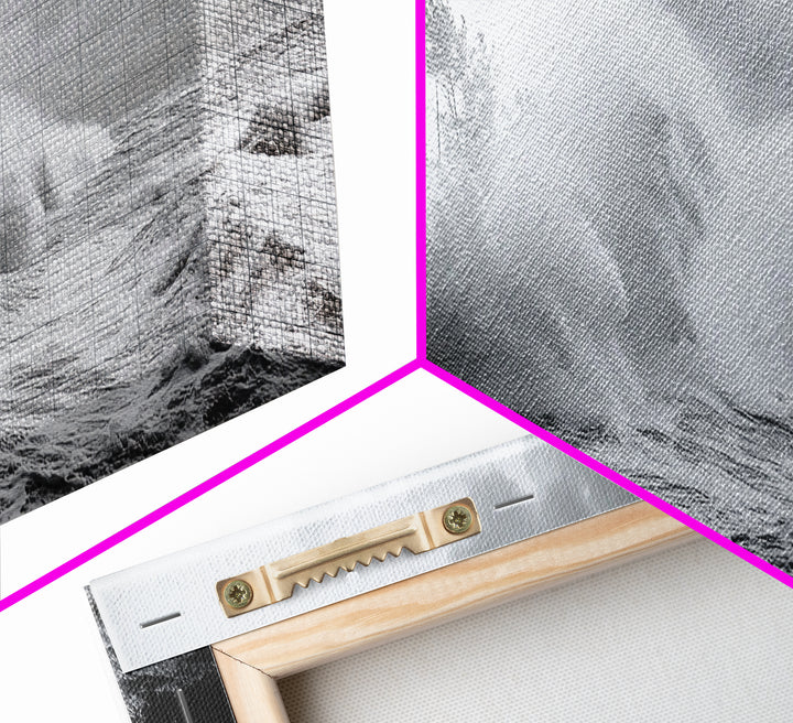Stormy Waves, Ocean Fury, Tropical Housefront, Canvas Print, dramatic coastal decor, fall storm wall art, modern living room statement