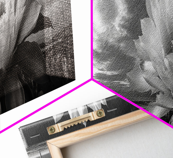 Desert Bloom Flower, Coastal Cactus Sunrise, Nature Canvas Print, Southwestern Wall Art, Boho Bathroom or Bedroom Decor