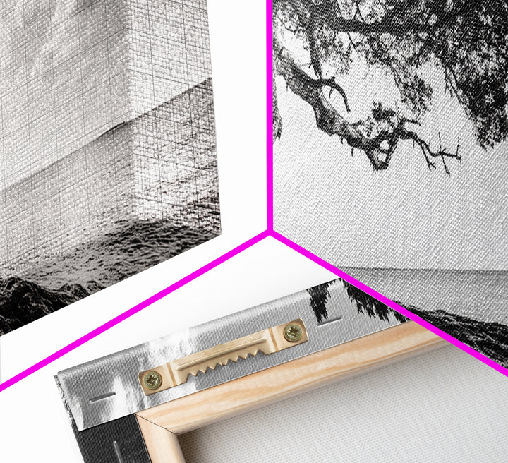 Coastal Tree, Wind Bent, Seaside Beauty, Nautical Serenity, Canvas Print, Nature Wall Art, Minimalist Decor, Coastal Living Room Art