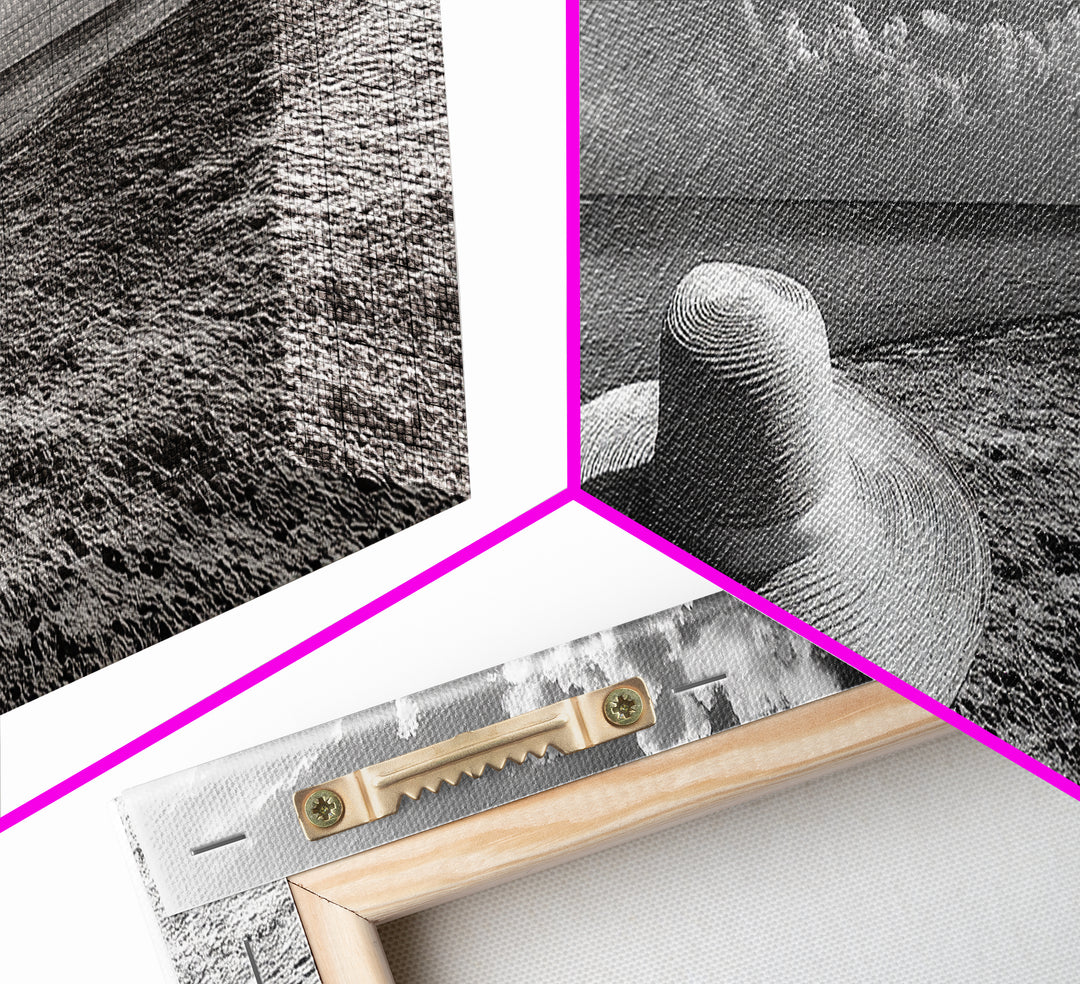 Beach Hat Scene, Coastal Escape, Sunny Seaside Moment, Framed Canvas Print, Modern Boho Bedroom Art, Summer Inspired Wall Decor