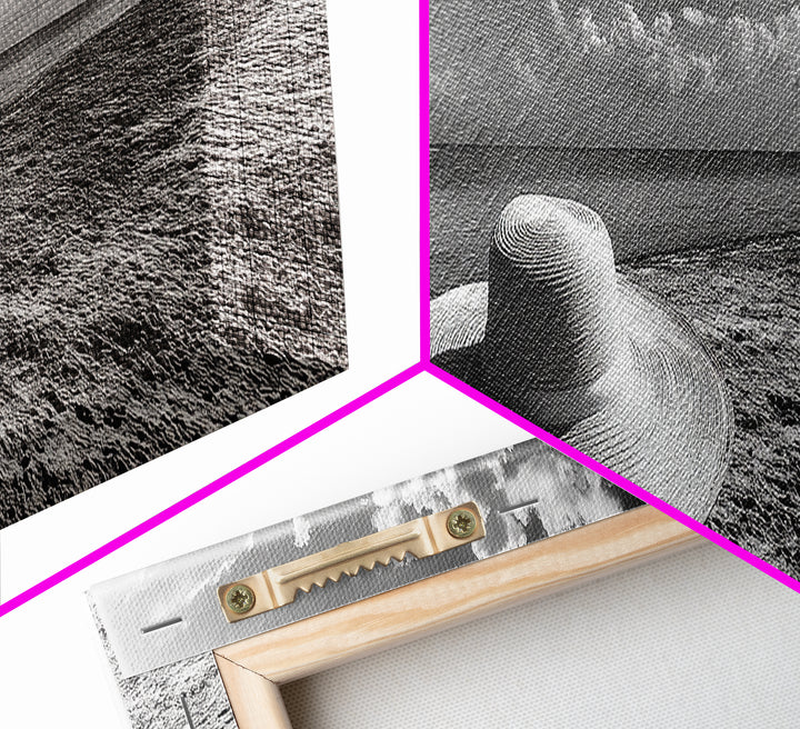 Beach Hat Scene, Coastal Escape, Sunny Seaside Moment, Framed Canvas Print, Modern Boho Bedroom Art, Summer Inspired Wall Decor