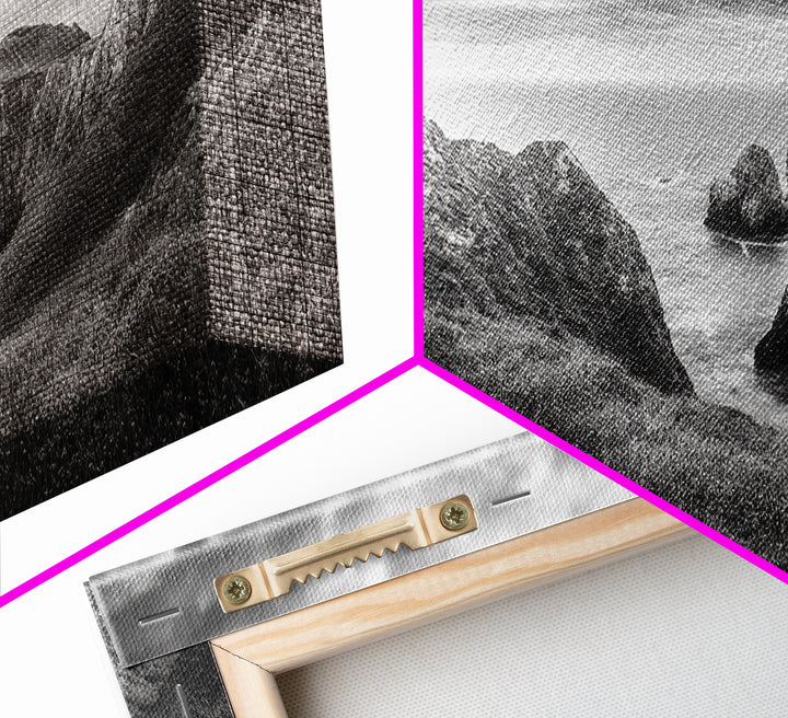 Cliff Path, Sea Escape, Moody Sky, Adventure Trail, Canvas Print, Modern Entryway Wall Art, Travel Photography, Nature Scene